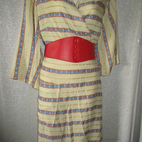 VINTAGE RAYON KIMONO ROBE DRESS ILGWU 42/44 BOHO - Picture 4 of 5